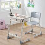 Adjustable Kids Writing Desk with Shelf and Storage – Wood & Metal
