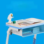Adjustable Kids Writing Desk with Shelf and Storage – Wood & Metal