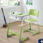 Adjustable Kids Writing Desk with Shelf and Storage – Wood & Metal Main Product Image