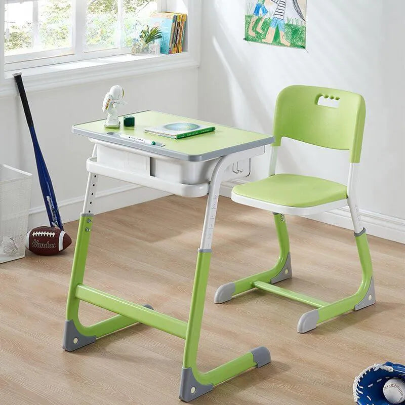 Adjustable Kids Writing Desk with Shelf and Storage – Wood & Metal Main Product Image Main image