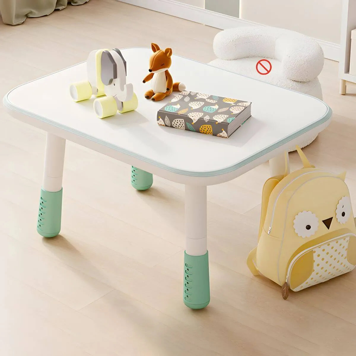 Adjustable Kids' Writing Desk with Wood Top and Soft-Rounded Edge