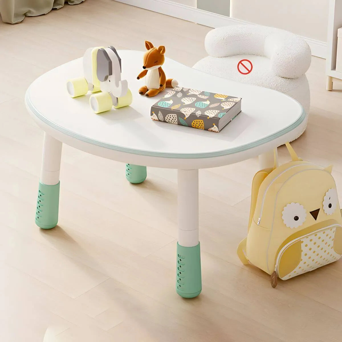 Adjustable Kids' Writing Desk with Wood Top and Soft-Rounded Edge