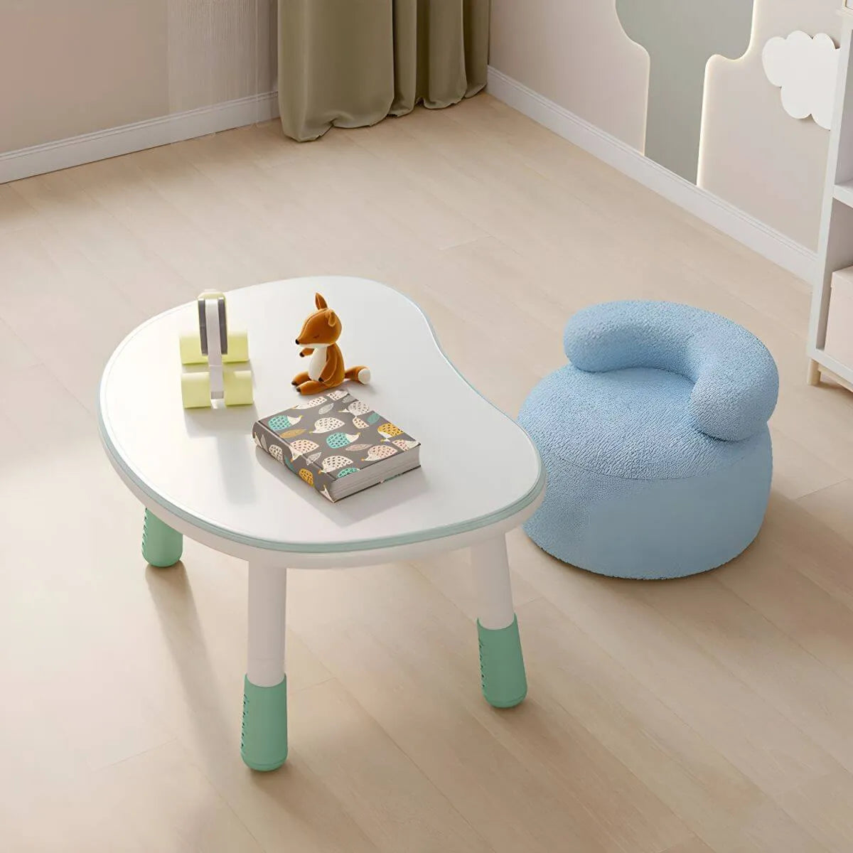 Adjustable Kids' Writing Desk with Wood Top and Soft-Rounded Edge