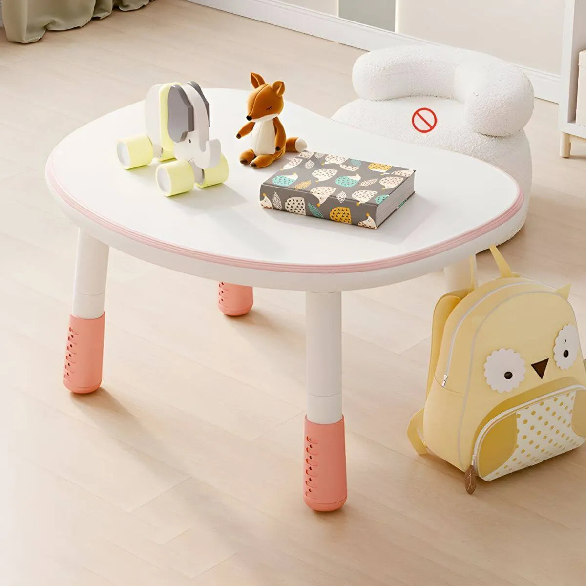 Adjustable Kids' Writing Desk with Wood Top and Soft-Rounded Edge