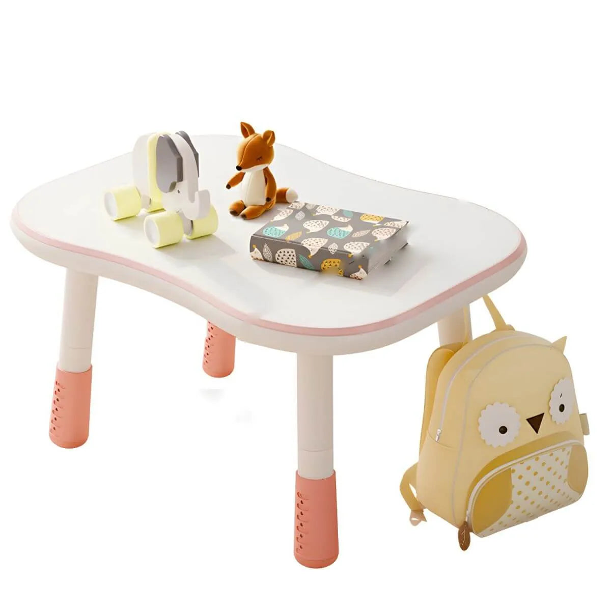 Adjustable Kids' Writing Desk with Wood Top and Soft-Rounded Edge