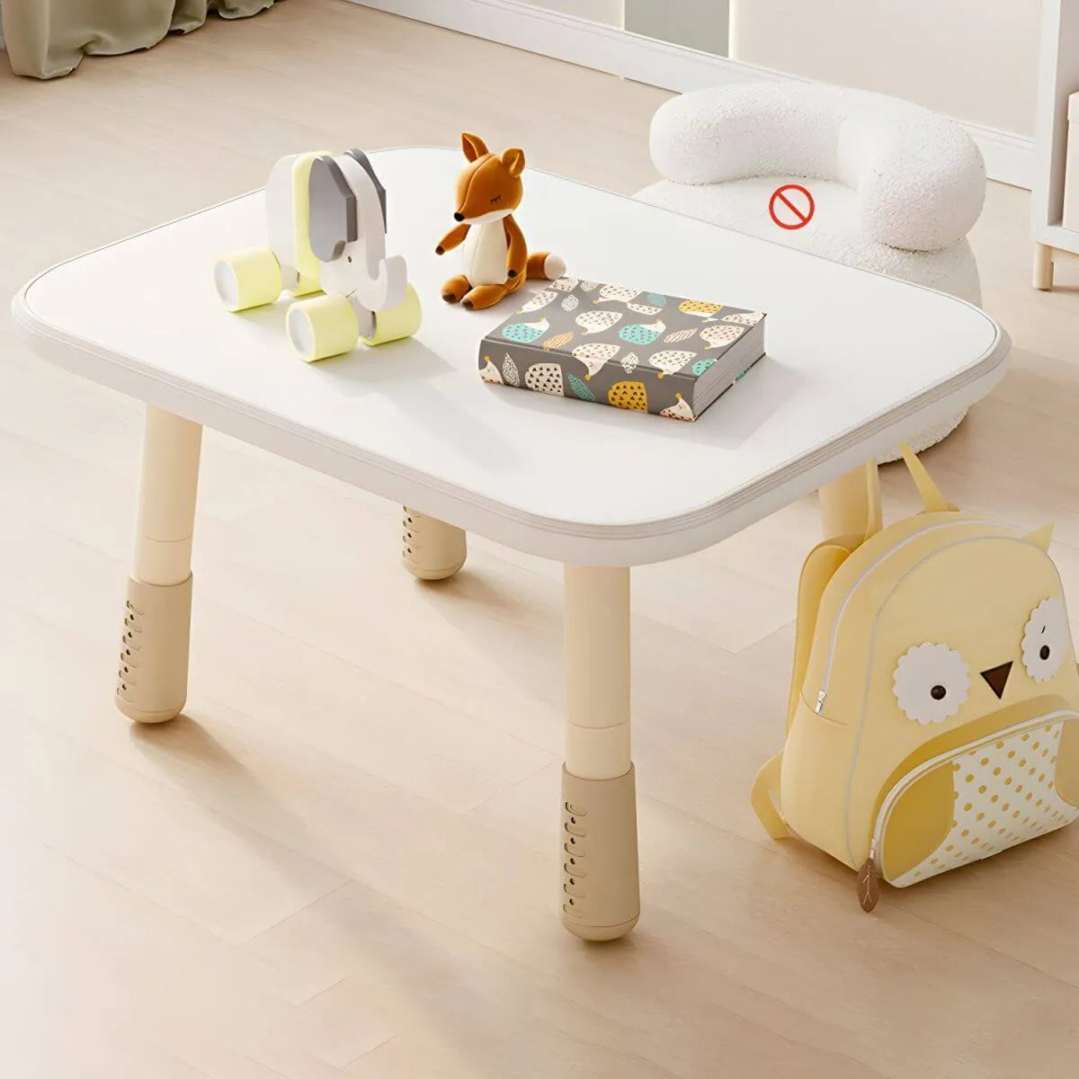 Adjustable Kids' Writing Desk with Wood Top and Soft-Rounded Edge