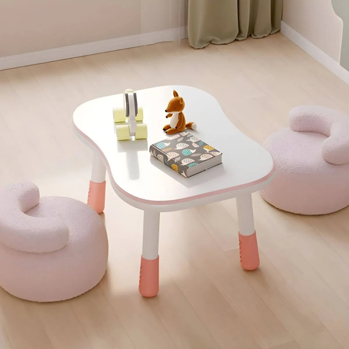 Adjustable Kids' Writing Desk with Wood Top and Soft-Rounded Edge