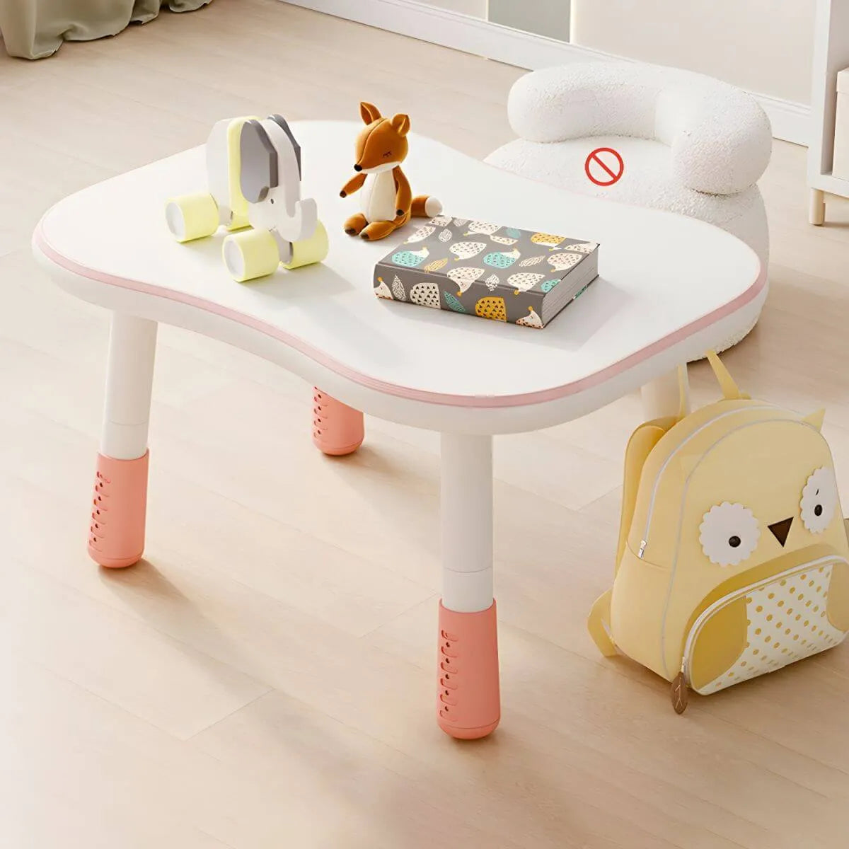Adjustable Kids' Writing Desk with Wood Top and Soft-Rounded Edge