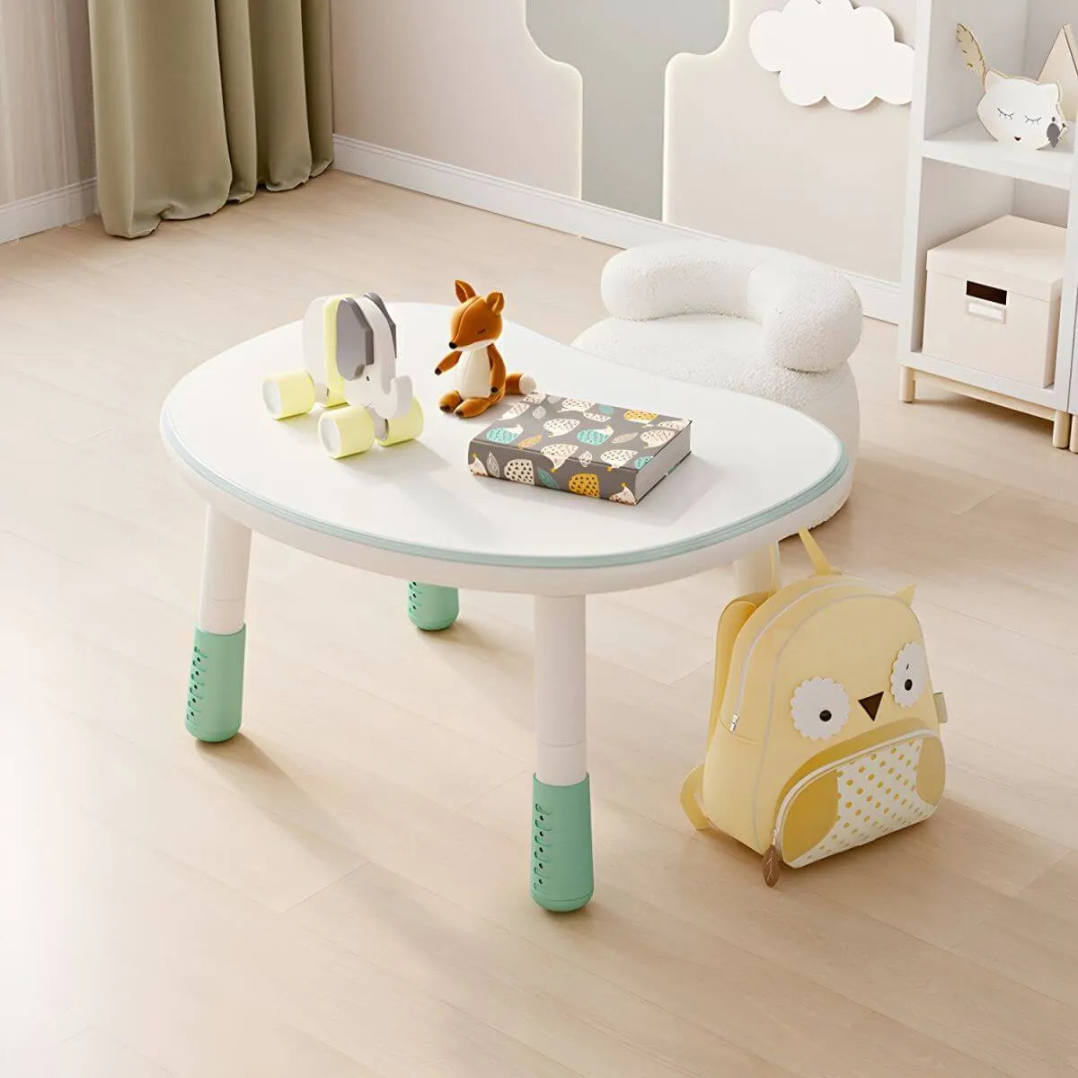 Adjustable Kids' Writing Desk with Wood Top and Soft-Rounded Edge