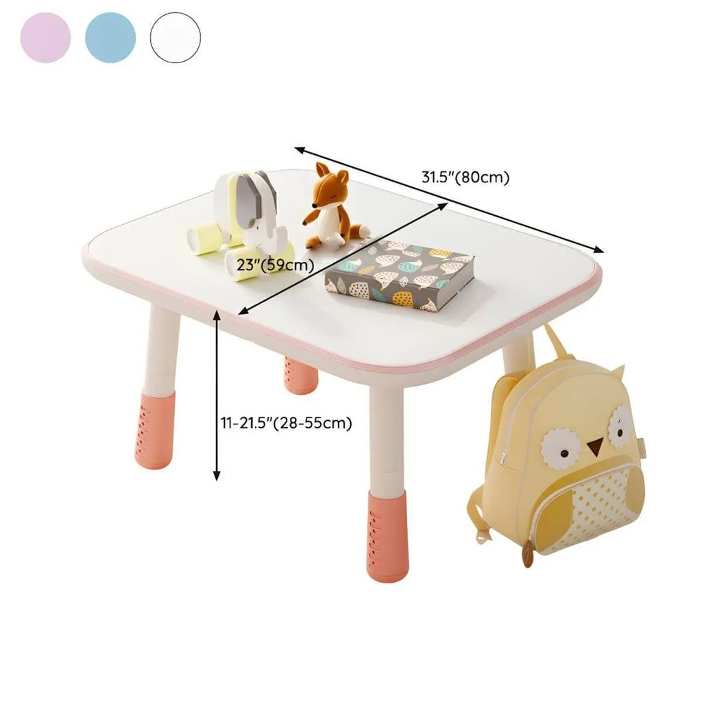 Adjustable Kids' Writing Desk with Wood Top and Soft-Rounded Edge Dimensions