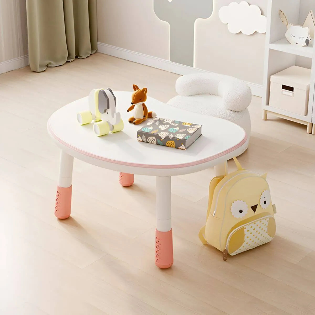 Adjustable Kids' Writing Desk with Wood Top and Soft-Rounded Edge Main Product Image