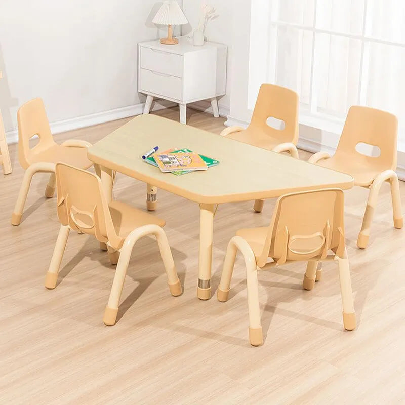 Adjustable Kids Writing Desk with Wooden Top and Iron Base Main Product Image