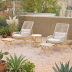 Adjustable Rattan Folding Chair Series with Cushions for Terrace and Reading Nooks