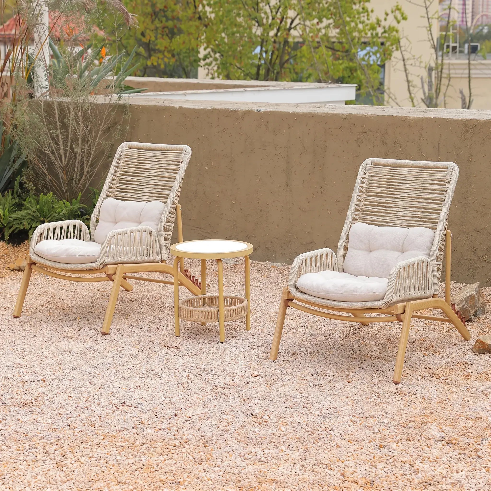 Adjustable Rattan Folding Chair Series with Cushions for Terrace and Reading Nooks