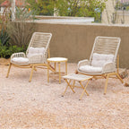 Adjustable Rattan Folding Chair Series with Cushions for Terrace and Reading Nooks