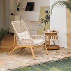Adjustable Rattan Folding Chair Series with Cushions for Terrace and Reading Nooks