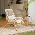 Adjustable Rattan Folding Chair Series with Cushions for Terrace and Reading Nooks Main Product Image