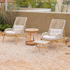 Adjustable Rattan Folding Chair Series with Cushions for Terrace and Reading Nooks