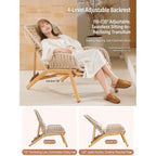Adjustable Rattan Folding Chair Series with Cushions for Terrace and Reading Nooks