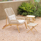 Adjustable Rattan Folding Chair Series with Cushions for Terrace and Reading Nooks
