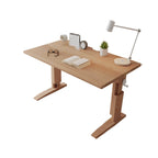 Adjustable Solid Ash Kids Desk with Bookshelf & Fold-Out Panel