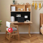 Adjustable Solid Ash Kids Desk with Bookshelf & Fold-Out Panel