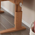 Adjustable Solid Ash Kids Desk with Bookshelf & Fold-Out Panel
