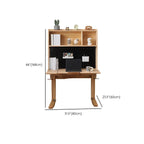 Adjustable Solid Ash Kids Desk with Bookshelf & Fold-Out Panel Dimensions