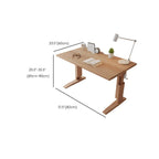 Adjustable Solid Ash Kids Desk with Bookshelf & Fold-Out Panel Dimensions