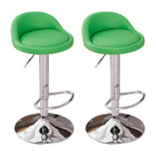 Adjustable Swivel Bar Stool with Sculpted Back, Footrest and Pedestal Base