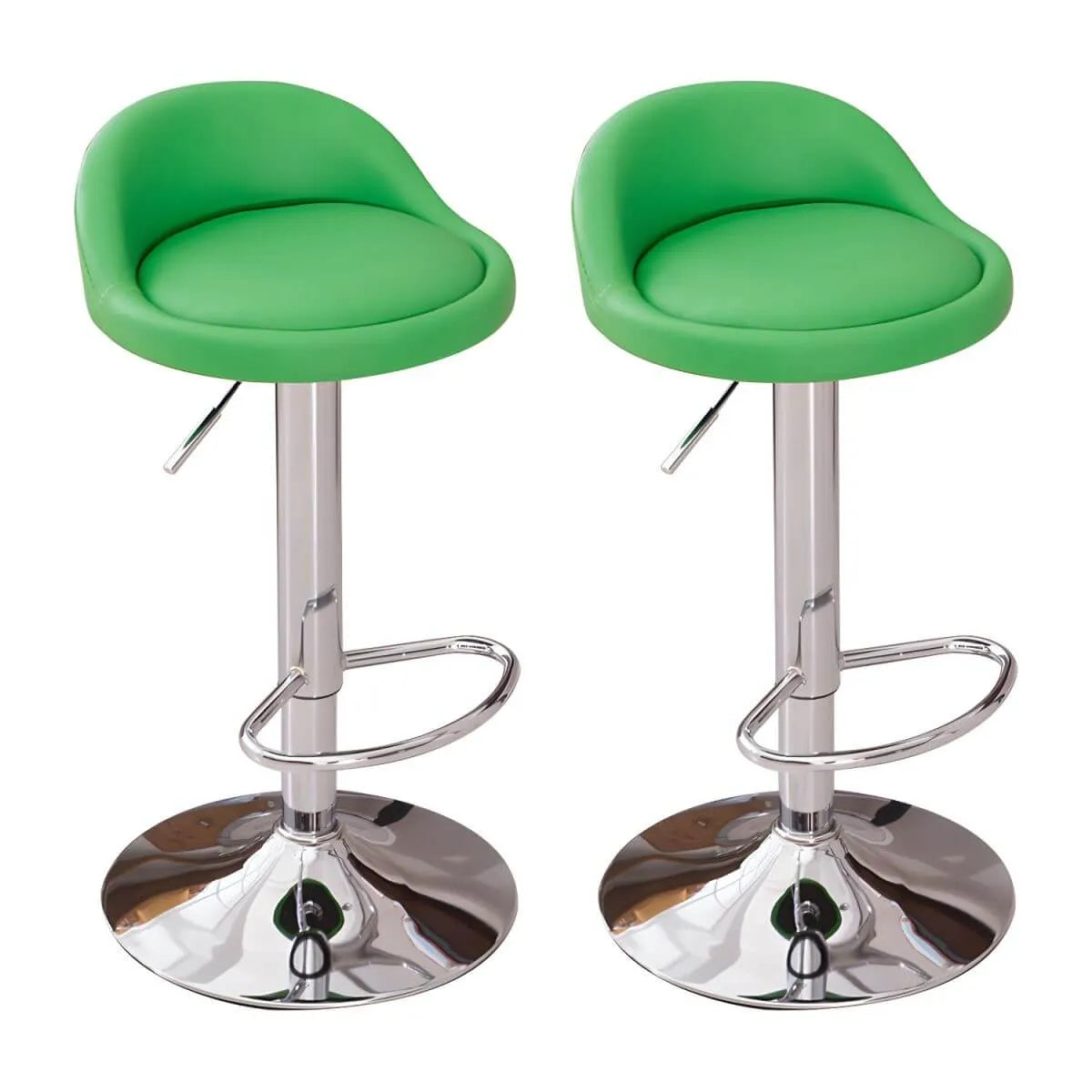 Adjustable Swivel Bar Stool with Sculpted Back, Footrest and Pedestal Base