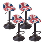 Adjustable Swivel Bar Stool with Sculpted Back, Footrest and Pedestal Base