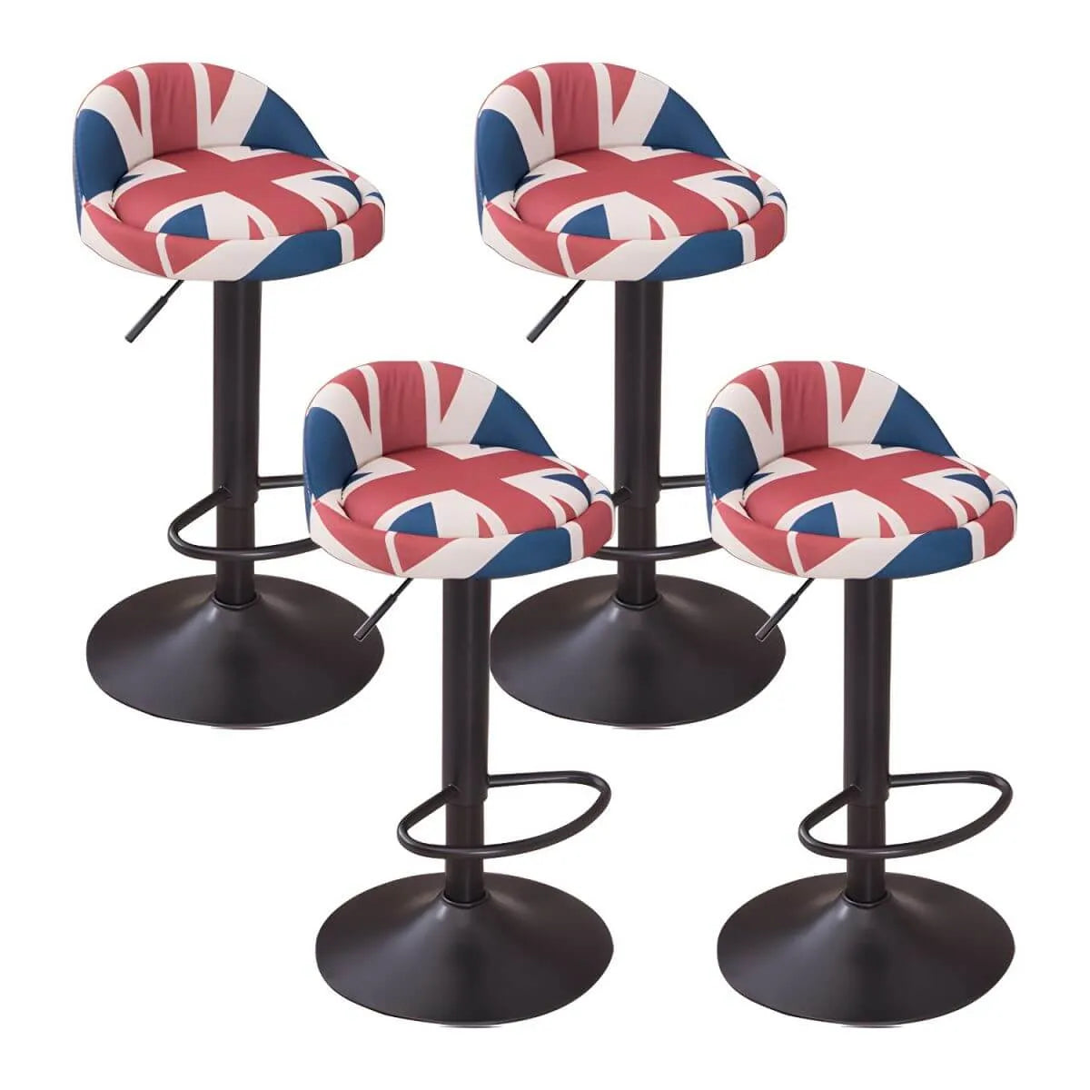 Adjustable Swivel Bar Stool with Sculpted Back, Footrest and Pedestal Base