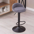 Adjustable Swivel Bar Stool with Sculpted Back, Footrest and Pedestal Base