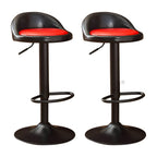 Adjustable Swivel Bar Stool with Sculpted Back, Footrest and Pedestal Base