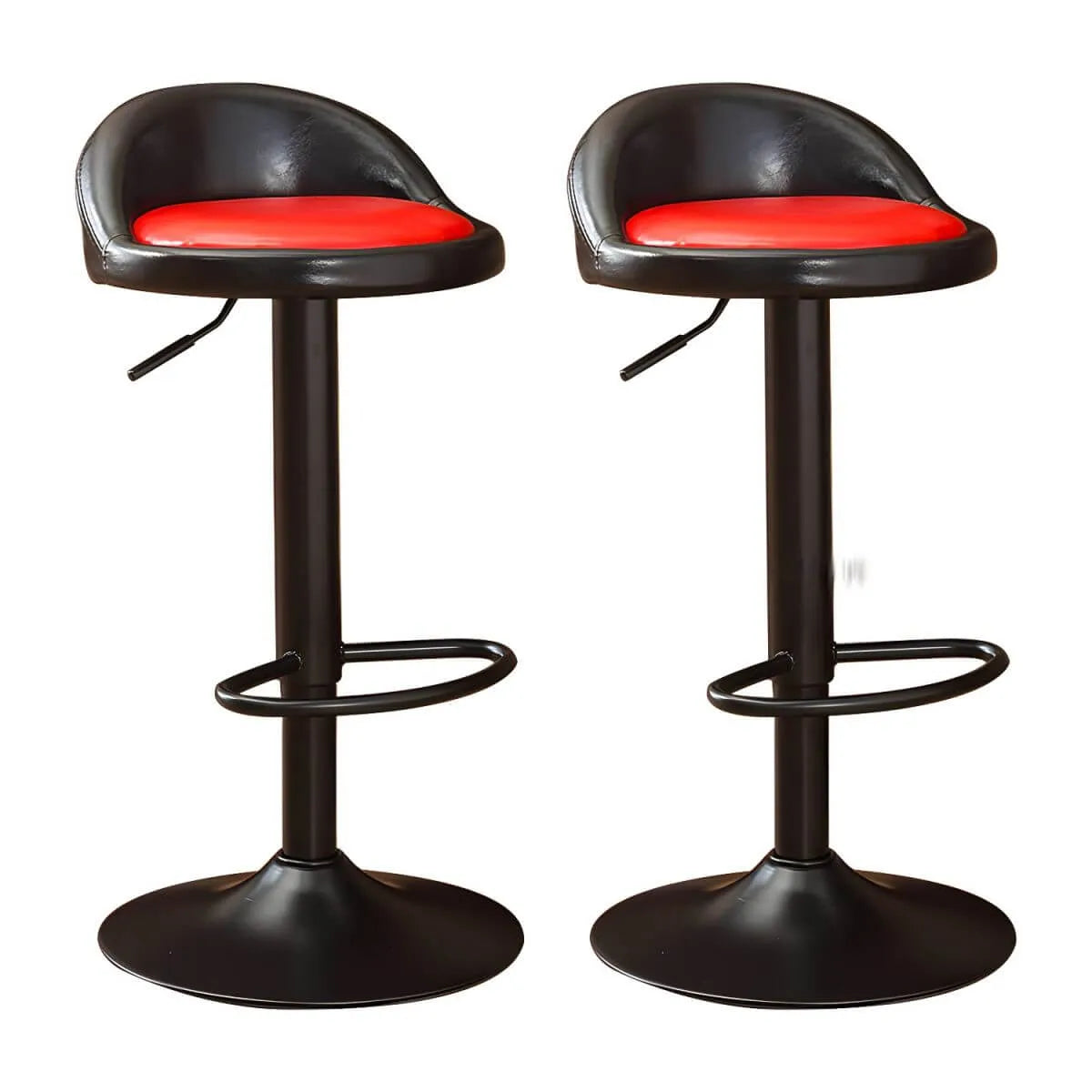 Adjustable Swivel Bar Stool with Sculpted Back, Footrest and Pedestal Base