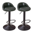 Adjustable Swivel Bar Stool with Sculpted Back, Footrest and Pedestal Base