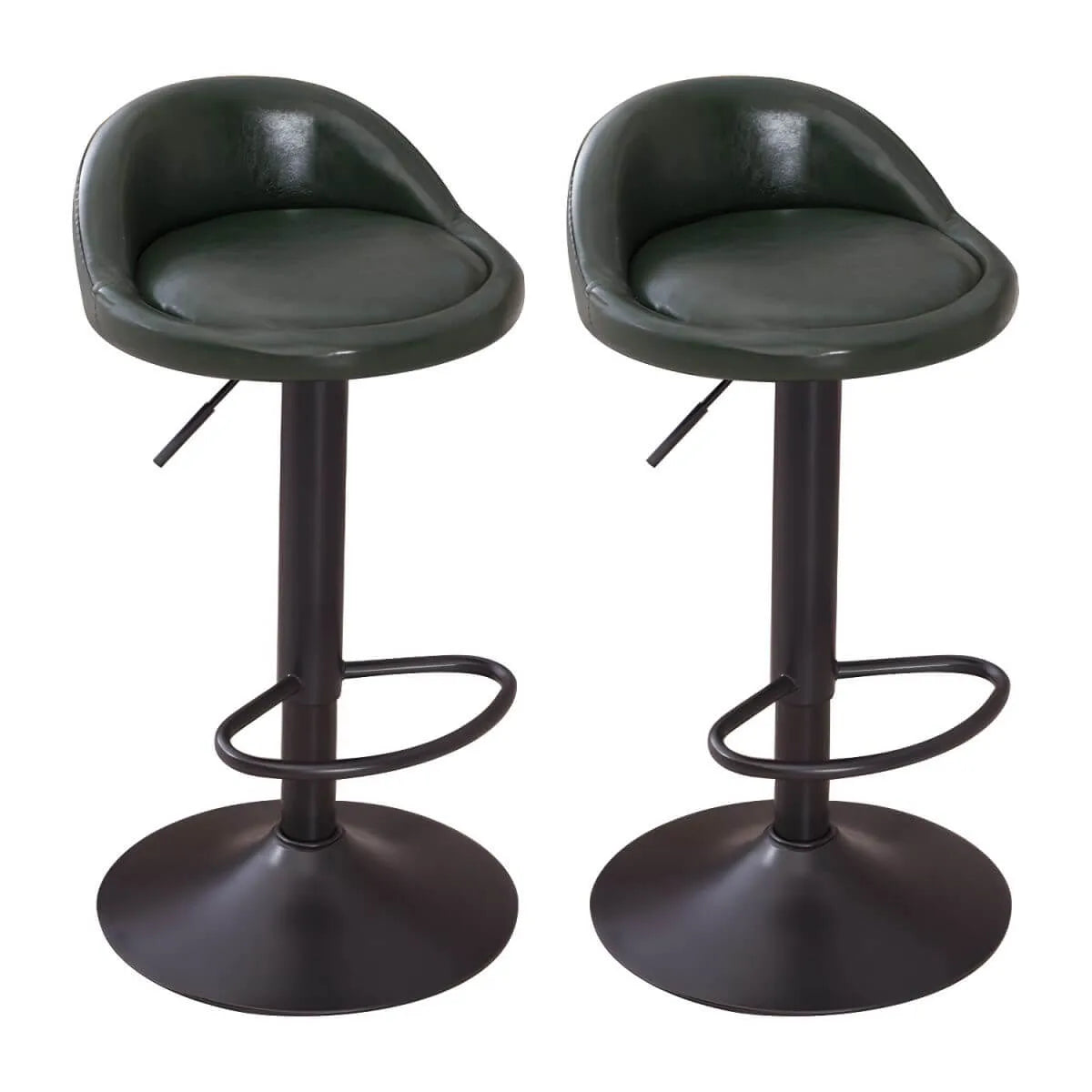 Adjustable Swivel Bar Stool with Sculpted Back, Footrest and Pedestal Base