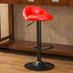 Adjustable Swivel Bar Stool with Sculpted Back, Footrest and Pedestal Base