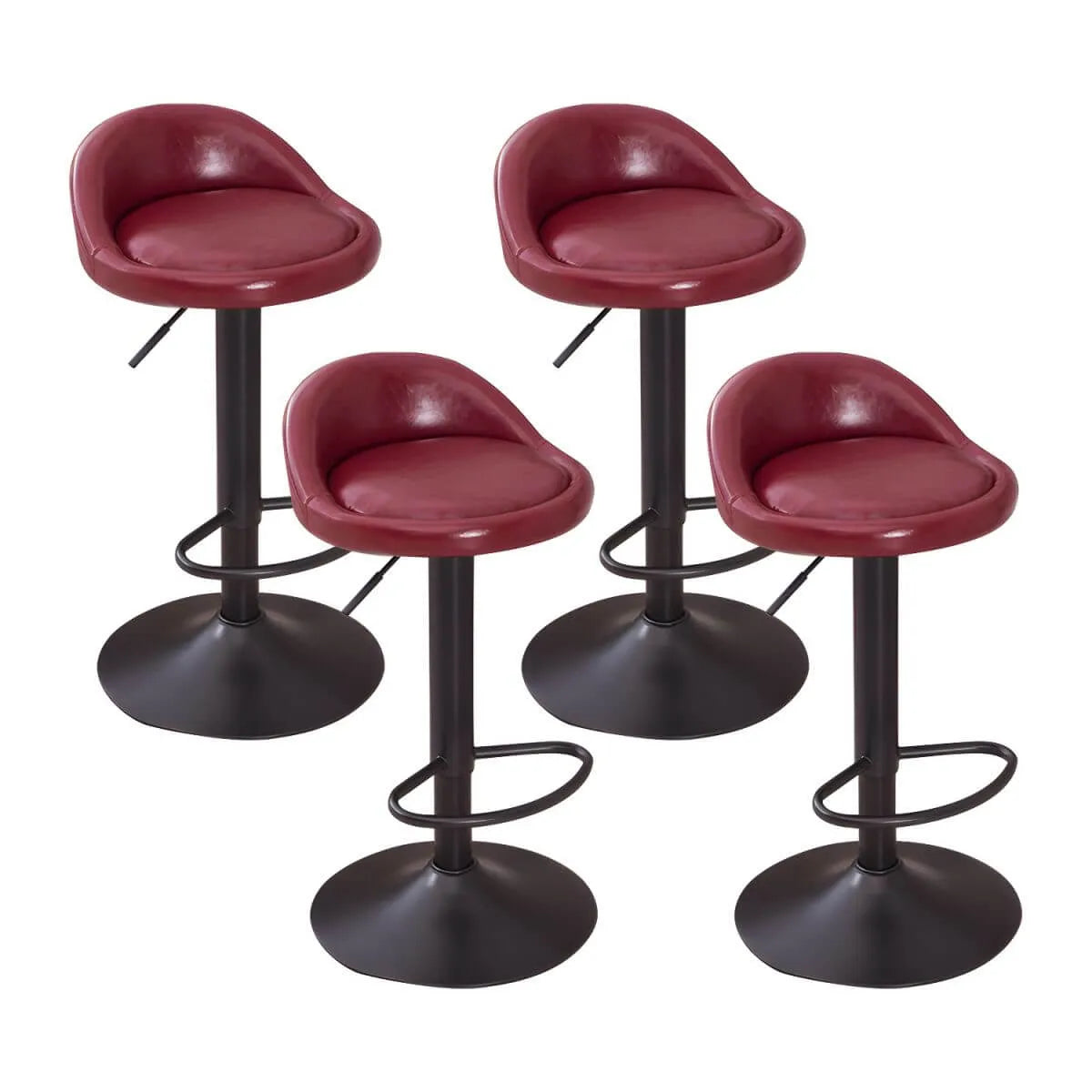Adjustable Swivel Bar Stool with Sculpted Back, Footrest and Pedestal Base