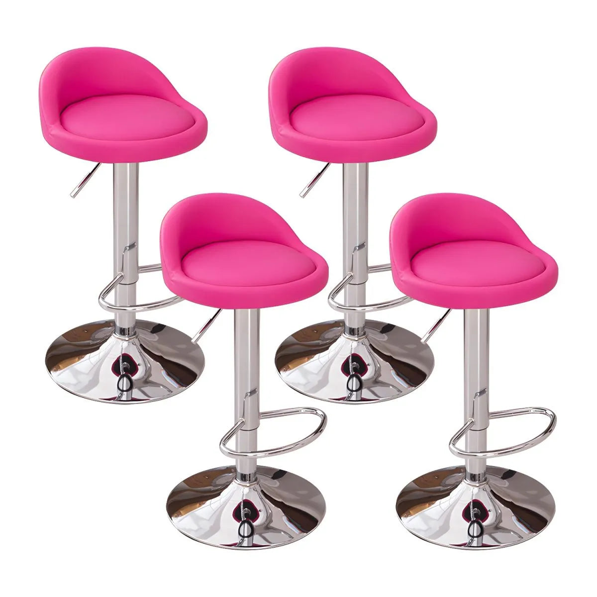 Adjustable Swivel Bar Stool with Sculpted Back, Footrest and Pedestal Base
