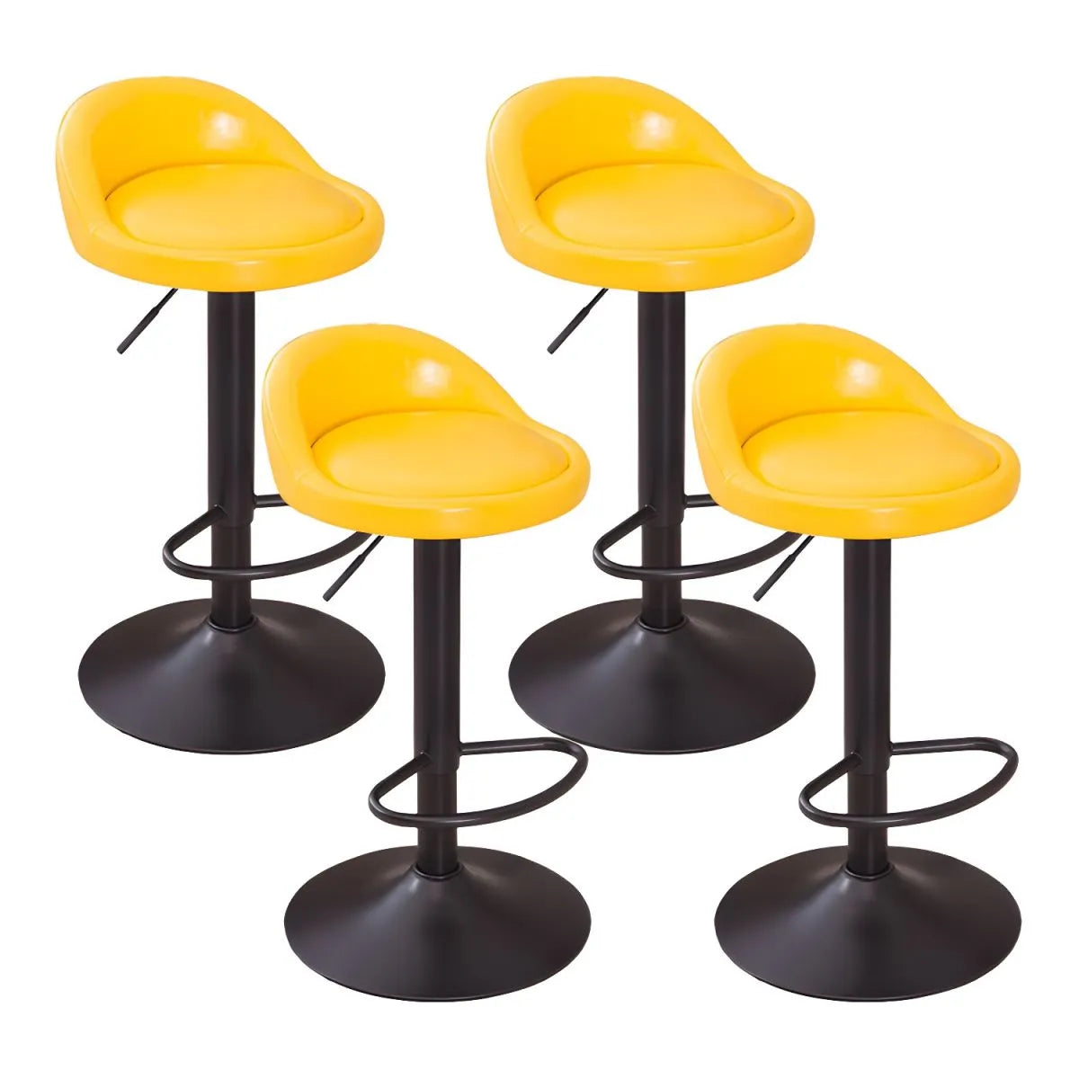 Adjustable Swivel Bar Stool with Sculpted Back, Footrest and Pedestal Base