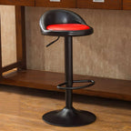 Adjustable Swivel Bar Stool with Sculpted Back, Footrest and Pedestal Base