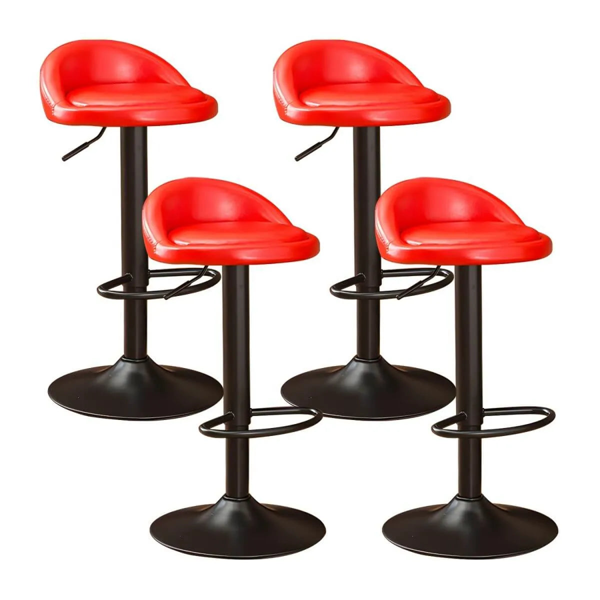 Adjustable Swivel Bar Stool with Sculpted Back, Footrest and Pedestal Base