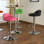 Adjustable Swivel Bar Stool with Sculpted Back, Footrest and Pedestal Base