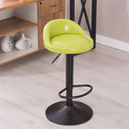Adjustable Swivel Bar Stool with Sculpted Back, Footrest and Pedestal Base