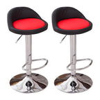 Adjustable Swivel Bar Stool with Sculpted Back, Footrest and Pedestal Base