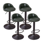 Adjustable Swivel Bar Stool with Sculpted Back, Footrest and Pedestal Base