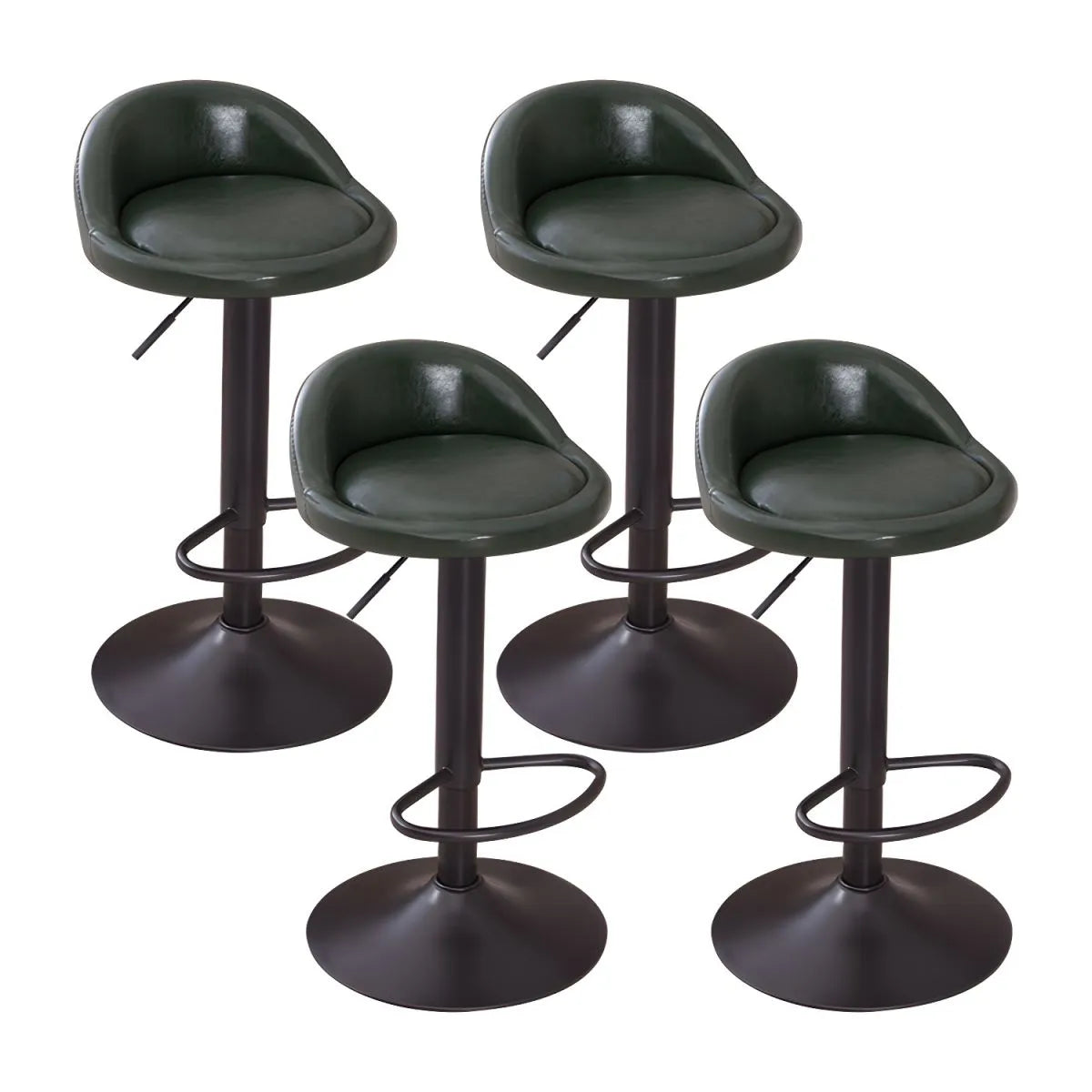 Adjustable Swivel Bar Stool with Sculpted Back, Footrest and Pedestal Base