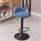 Adjustable Swivel Bar Stool with Sculpted Back, Footrest and Pedestal Base